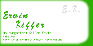ervin kiffer business card